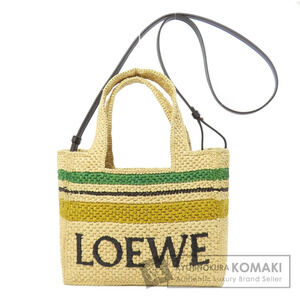 Loewe Font Tote Handbag Raffia